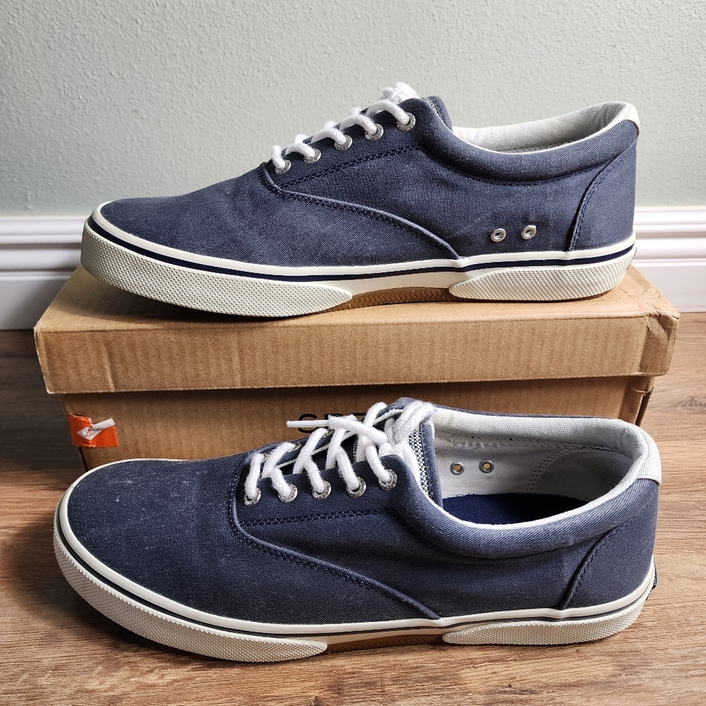 Men's Sperry Halyard CVO Sneaker Washed Navy Size 12 - Picture 4 of 11